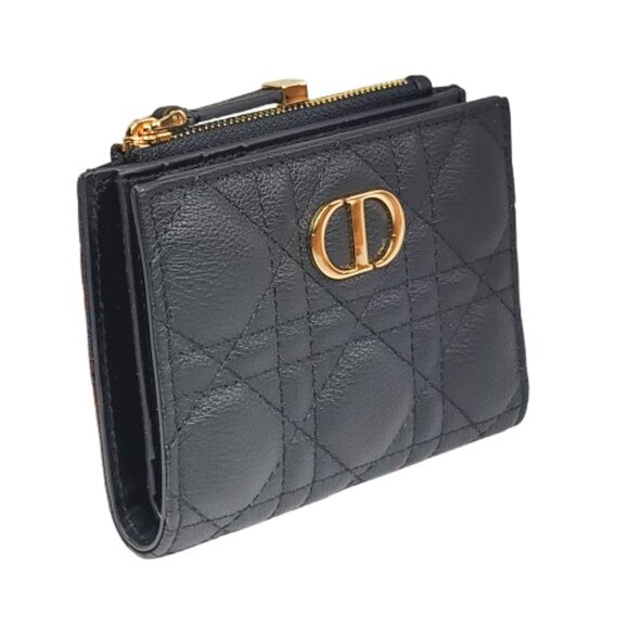 Dior Caro Dahlia Black Supple Cannage Calfskin Wallet - Picture 2 of 7
